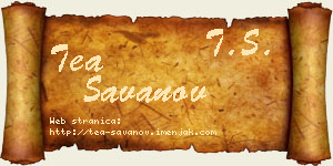 Tea Savanov vizit kartica